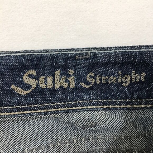 SILVER Suki Jeans Women 36x30 Straight Medium Wash Distressed Stretch Denim Blue - Picture 10 of 16